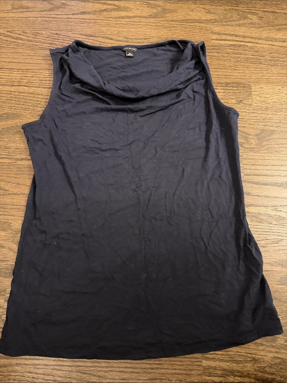 Ann Taylor Navy Sleeveless Cowl Neck Tank